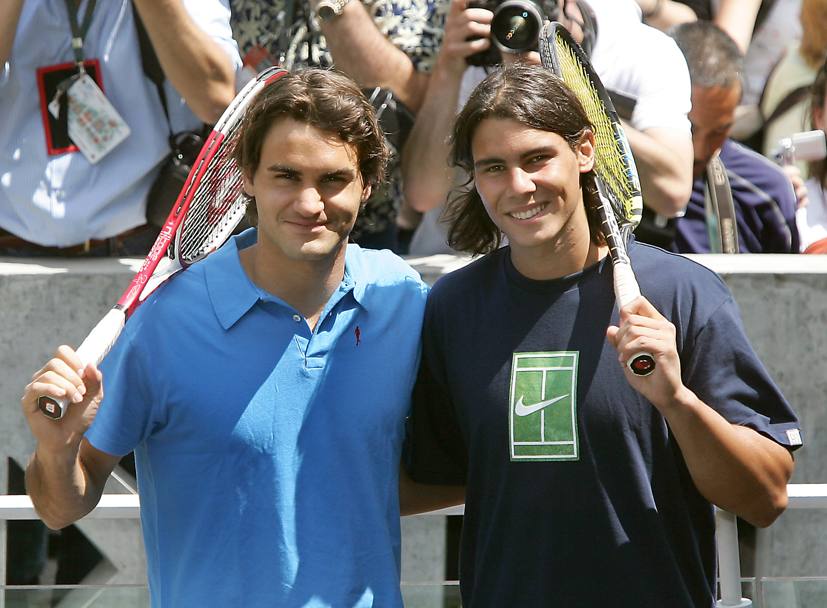 Rafal Nadal non ha mai perso il giorno del suo compleanno. Il 3 giugno 2005 batt Roger Federer nella semifinale di Parigi per 6-3 4-6 6-4 6-3 (AFP) 